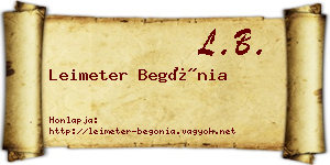 Leimeter Begónia névjegykártya
